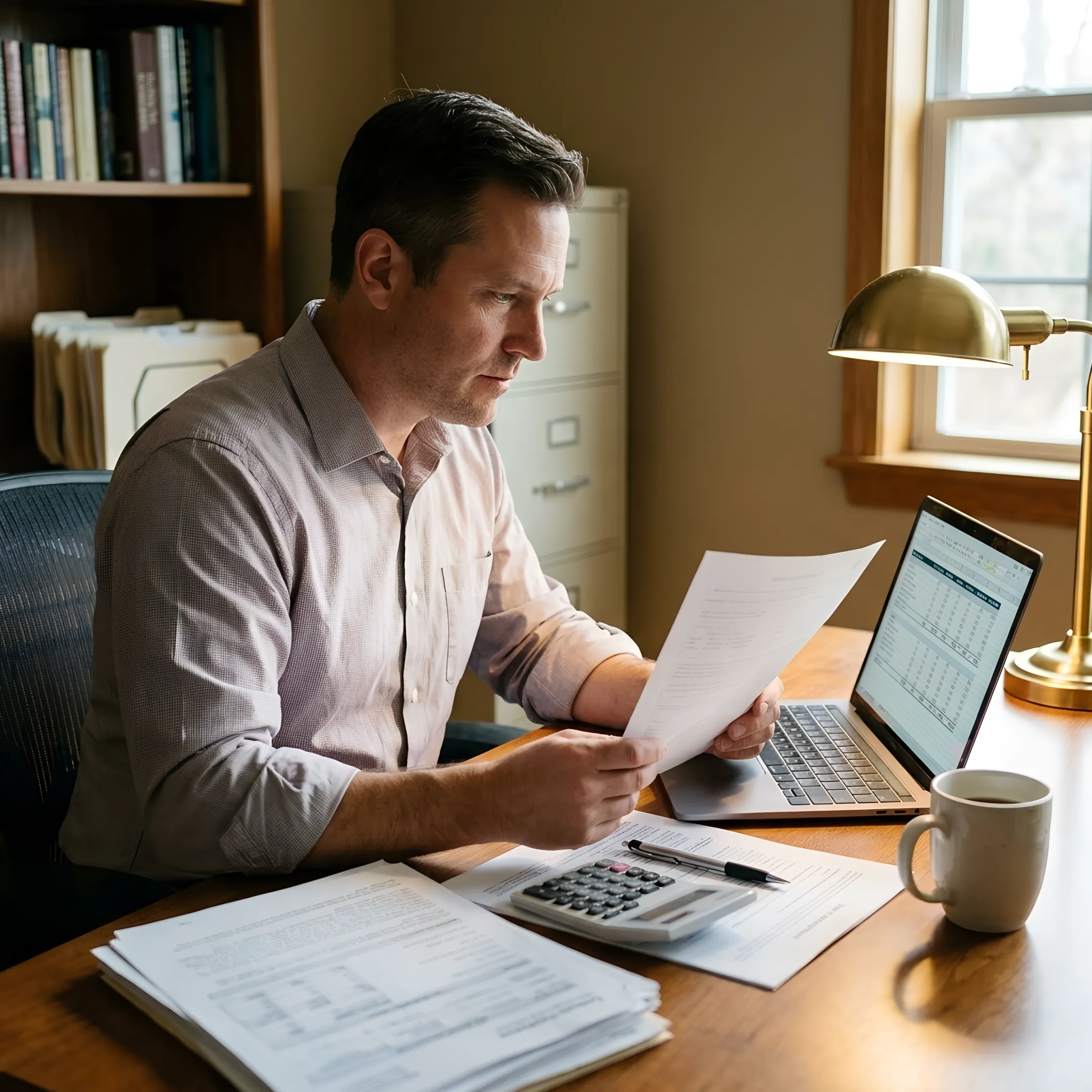 Loan officer reviewing refinance documents with homeowner