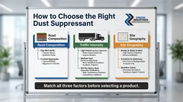 Three-factor mining haul road dust suppressant selection decision framework