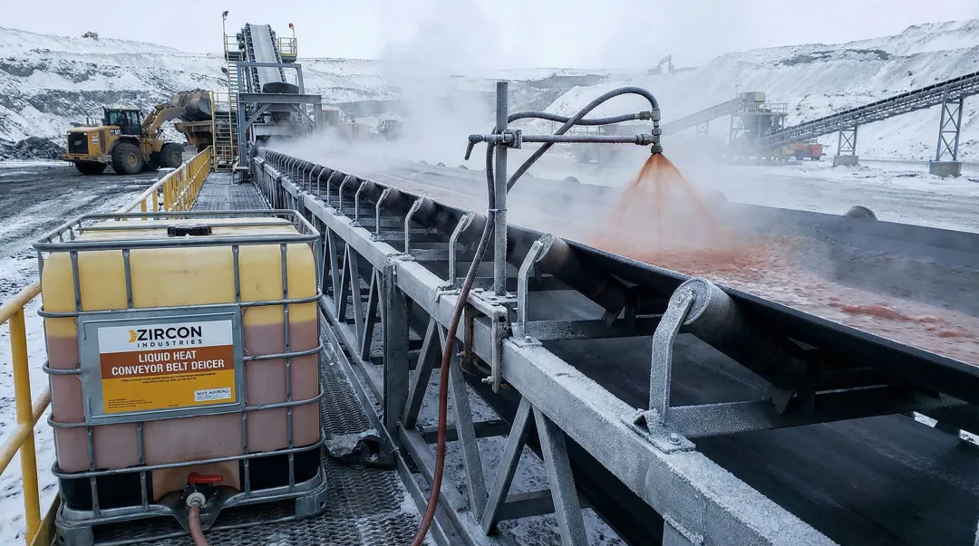Liquid Heat conveyor belt deicer automated spray system application on mining conveyor