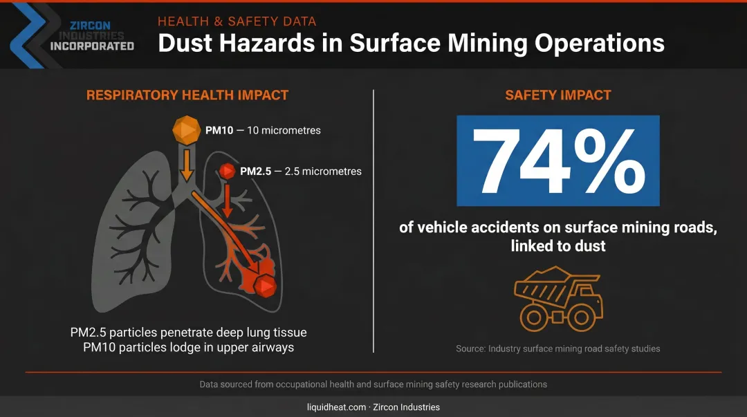 dust-related vehicle accident statistics and road visibility hazard data infographic