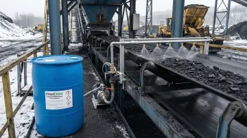 Conveyor Belt Deicer product with automated spray system application on industrial belt