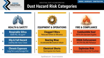 Three categories of manufacturing dust hazards health equipment and fire risks