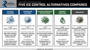 Five rock salt alternatives compared by temperature range and use