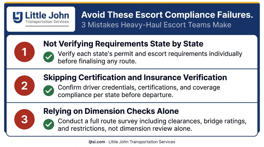 Three common oversized load escort compliance mistakes and how to avoid them