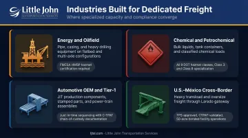 Four key industries best suited for dedicated freight services infographic