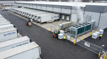 CTPAT-compliant pharmaceutical cold chain facility with reefer trailers and cross-dock operations