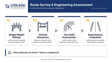 Four-step wind turbine route survey and engineering assessment process flow diagram