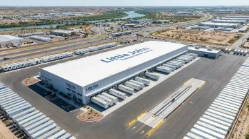 Little John Transportation Laredo cross-dock facility aerial view with trailer staging capacity