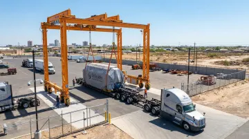 Little John Transportation Services CTPAT-compliant Laredo facility with heavy-lift crane