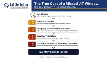 Cascading cost consequences of a single missed JIT delivery window