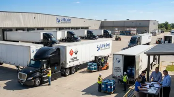 Little John Transportation hazmat certified fleet vehicles at Laredo facility