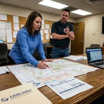 Heavy haul coordinators planning an oversized freight route