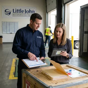Logistics team coordinating white-glove freight delivery