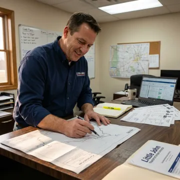 Logistics team planning flatbed freight route