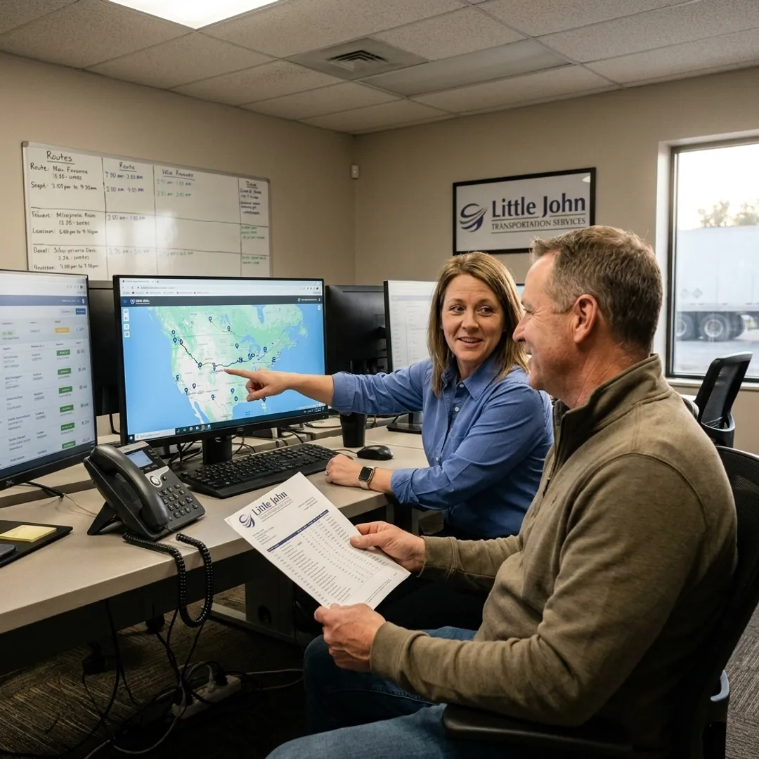 Logistics team tracking freight shipments