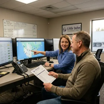 Logistics team tracking freight shipments