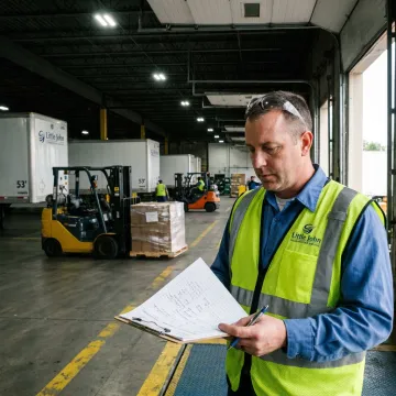 Freight team coordinating transloading at a cross-dock