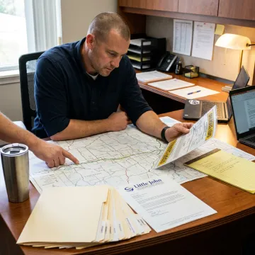 Planner reviewing heavy haul route maps