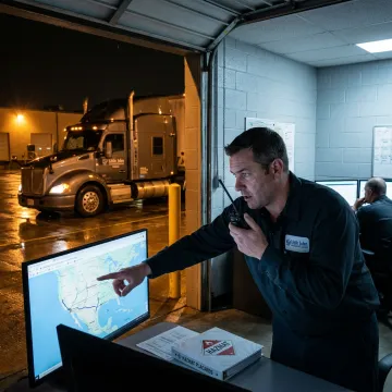 Emergency freight truck ready for dispatch