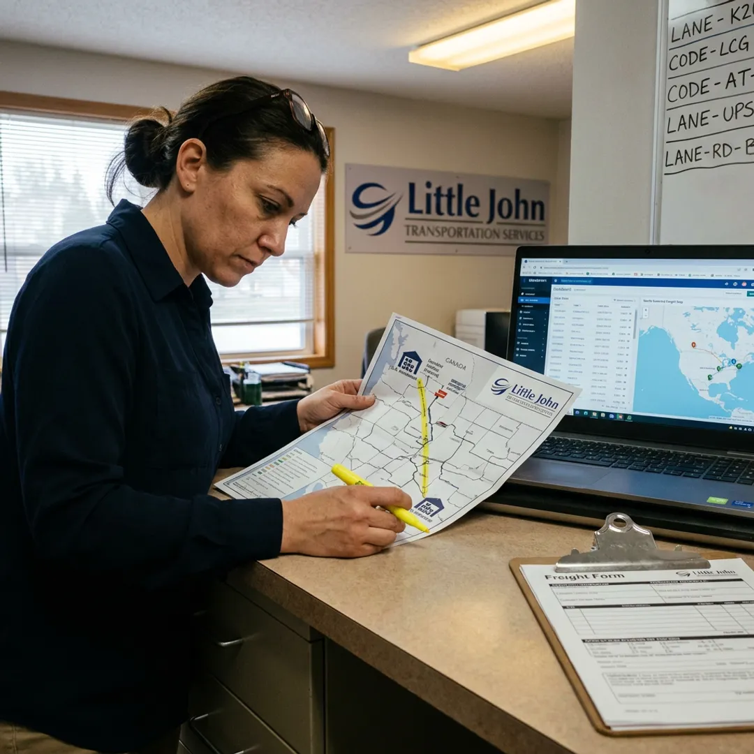 Logistics coordinator tracking U.S. to Canada LTL freight