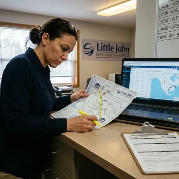 Logistics coordinator tracking U.S. to Canada LTL freight