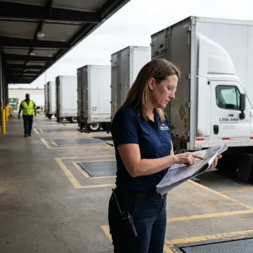 Logistics coordinator managing drop trailer yard operations
