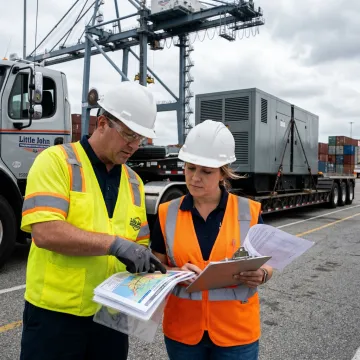 Project cargo team planning a heavy-haul route