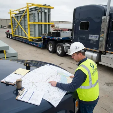 Heavy-haul route planning with oversized trailer