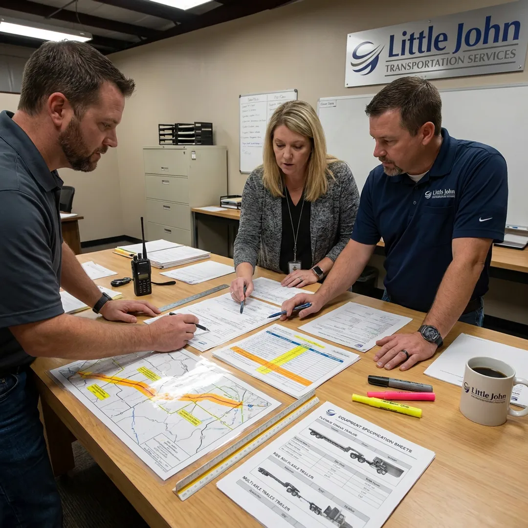 Team planning a heavy-haul flatbed route