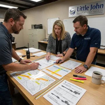 Team planning a heavy-haul flatbed route