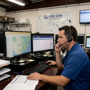 Dispatcher coordinating hot shot freight pickup