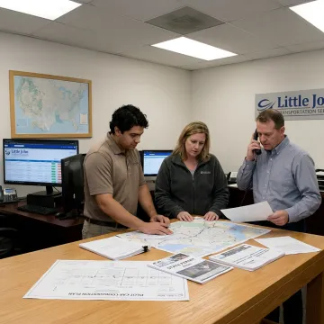 Heavy-haul team planning an oversize load route