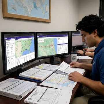 Flatbed freight planning and dispatch team