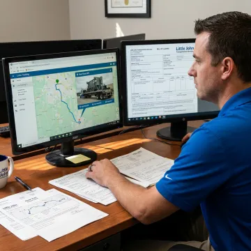 Dispatcher coordinating an open deck freight shipment
