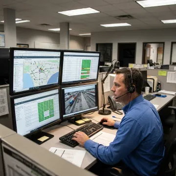 Dispatcher coordinating container drayage shipment