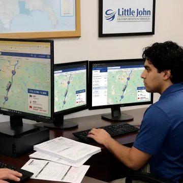 Dispatcher coordinating a hot shot freight shipment