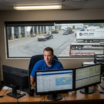 Dispatcher tracking emergency freight shipment