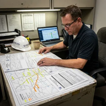 Heavy-haul coordinator planning oversized machinery transport route
