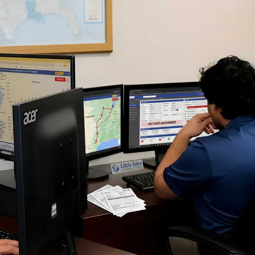 Dispatcher tracking hot shot freight movement