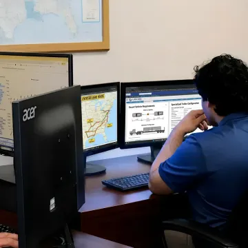 Heavy haul team planning an oversize route