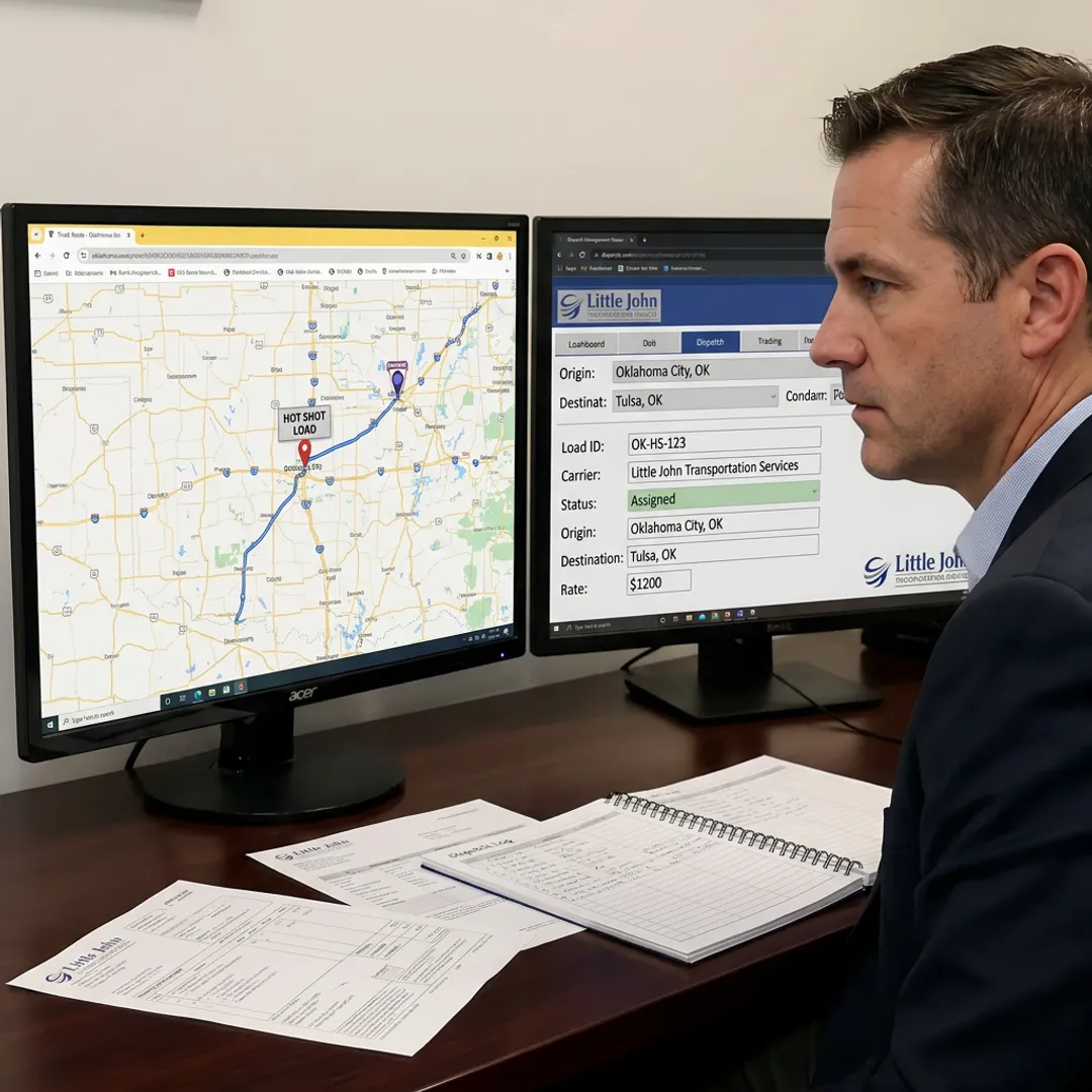 Dispatcher coordinating hot shot freight route