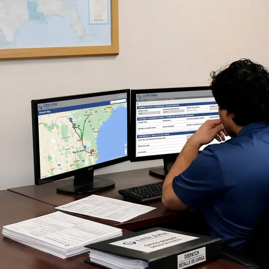 Cross-border logistics team coordinating freight movement