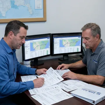 Logistics team coordinating Canada border freight