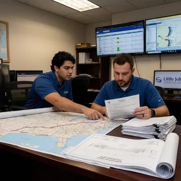 Heavy-haul logistics team planning an oversized transport route