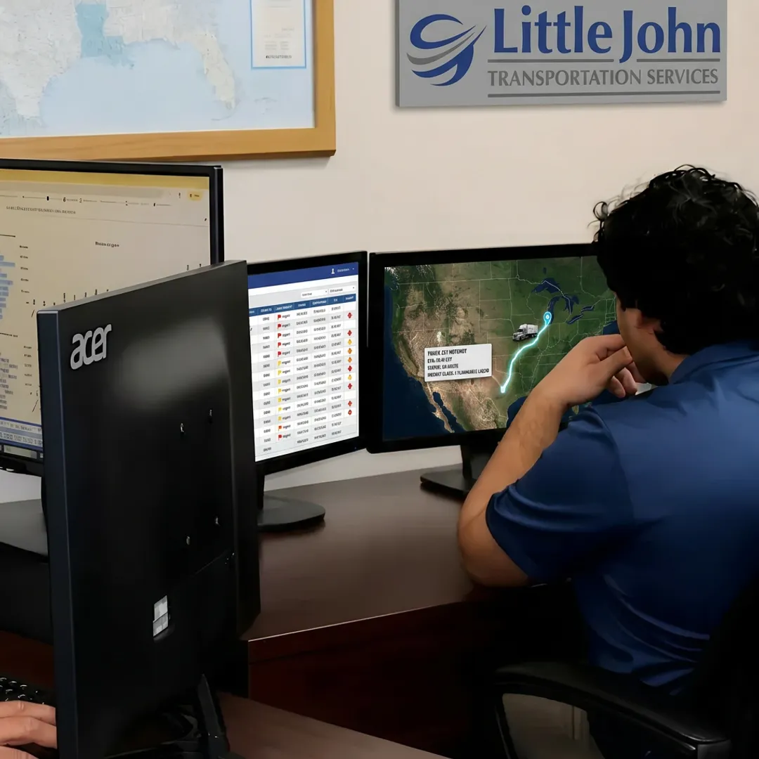 Dispatcher tracking a hotshot truck route