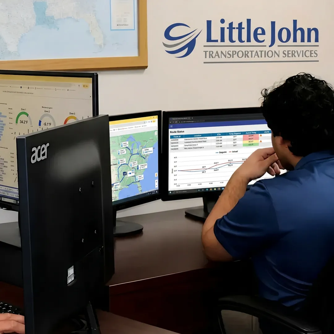 Dispatcher monitoring reefer freight shipment