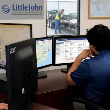 Dispatcher coordinating urgent aerospace delivery