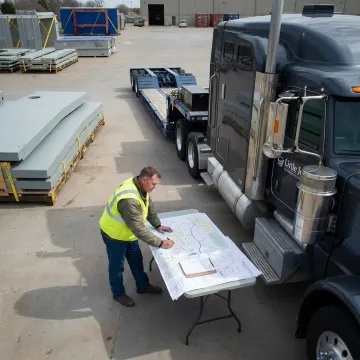 Heavy haul route planning and lowboy truck