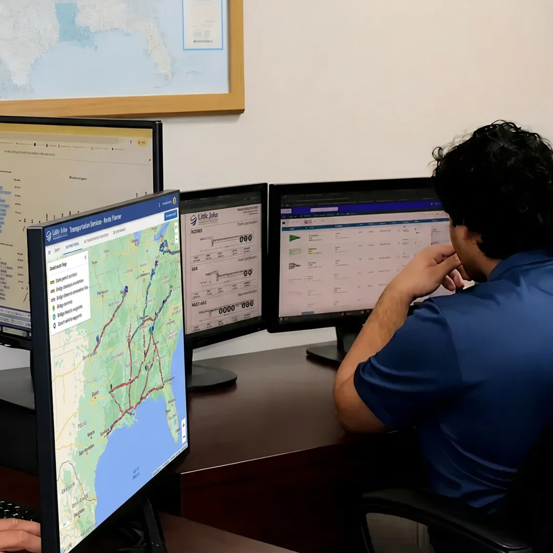 Heavy-haul team planning an oversize route
