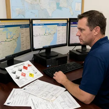 Hazmat freight dispatcher tracking regulated shipment